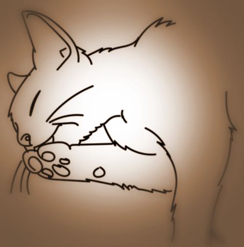 Zeichnung einer liegenden Katze